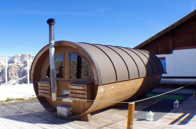 La sauna del refugio