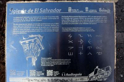 Placa informativa en la Iglesia de El Salvador