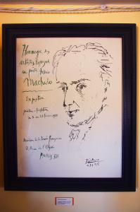 Dibujo homenaje de Picasso a Antonio Machado realizado en París