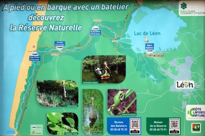Plano de la reserva natural del Courant d'Huchet 