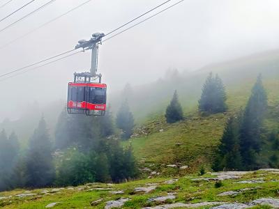 cabina en ascenso a la estación de Ebenalp