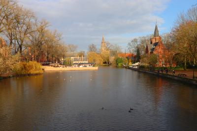 En el parque Minnewarwe de Brujas